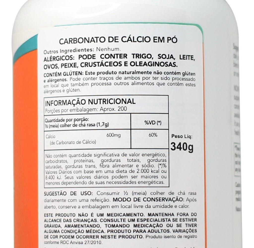 Carbonato De Cálcio Em Pó 340g Now Foods Calcium Carbonate - Imagem 3