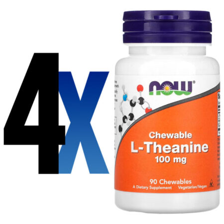 L-teanina 100mg Now Foods 90 Chebls Matigáveis Importado 4un - Imagem 2