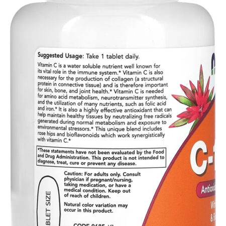 Vitamina C E Rosa Mosqueta Now Foods 100tab + Porta Cápsulas - Imagem 3