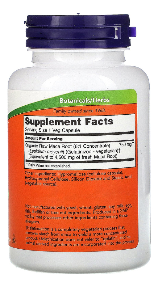 Raw Maca Peruana 750mg 90 Veg Cápsulas Importado - Imagem 2