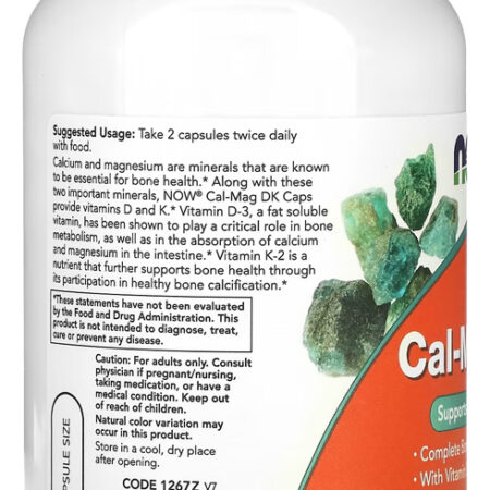 Cal-mag Dk Now Foods 180 Capsulas Importado 4un - Imagem 4