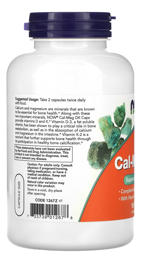 Cal-mag Dk Now Foods 180 Capsulas Importado 4un - Imagem 4