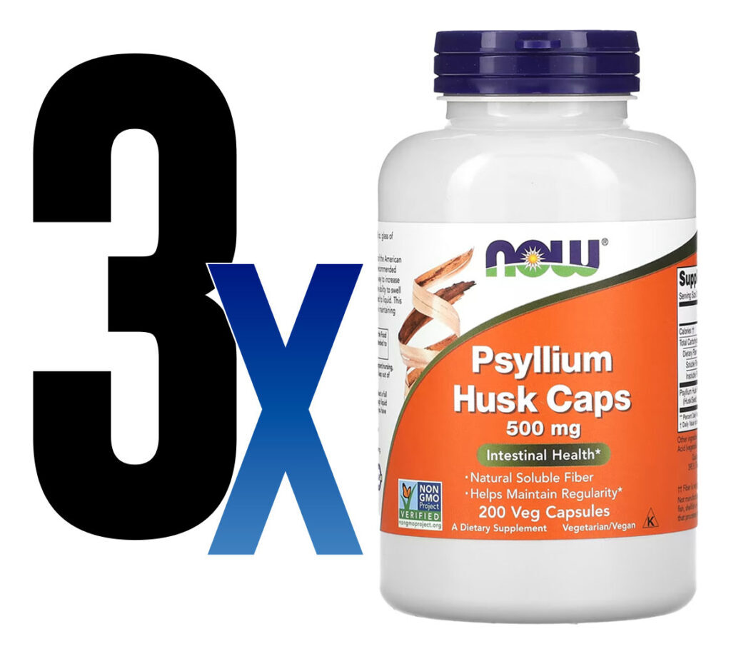 Fibra De Psyllium 500mg Now Foods Psyllium 200veg Caps 3un Sabor Sem Sabor - Imagem 4