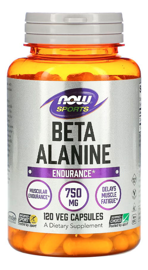 Beta-alanina 750mg Now Foods 120 Cápsulas Importado