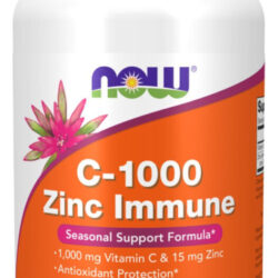 Zinco Vitamina C 1000 Zinc Immune Now Foods 1000mg 180 Cáps Sabor Sem Sabor