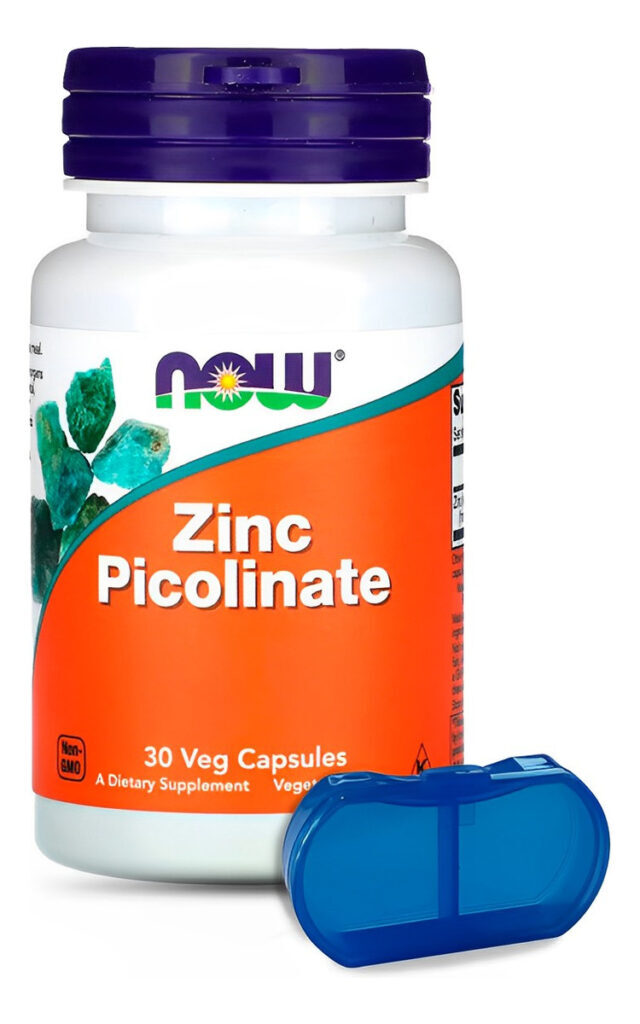 Picolinato De Zinco 50 Mg Now Foods 30 Cáps + Porta Cápsulas