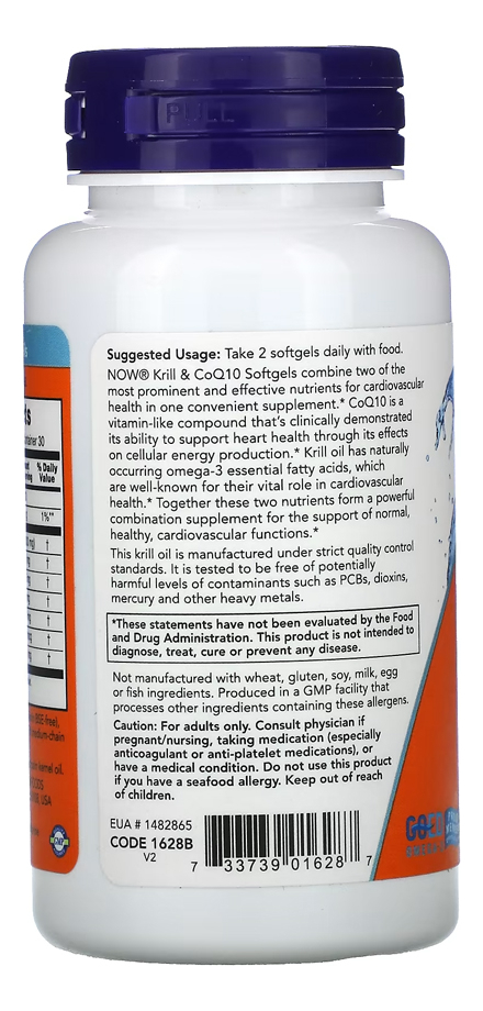 Krill E Coq10 Now Foods 60 Softgels Produto + Porta Cápsulas - Imagem 3