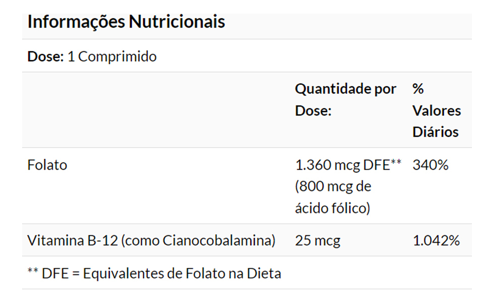 Ácido Fólico E Vitamina B12 800mcg Now Foods 250tabs - Imagem 5