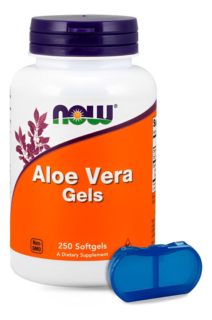 Aloe Vera 100mg Now Foods 250 Softgels + Porta Cápsulas
