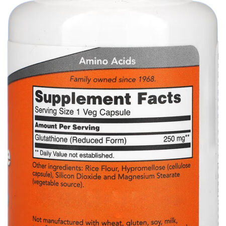 Glutathione Glutationa 250mg Now Foods 60cap Veg 5un - Imagem 5