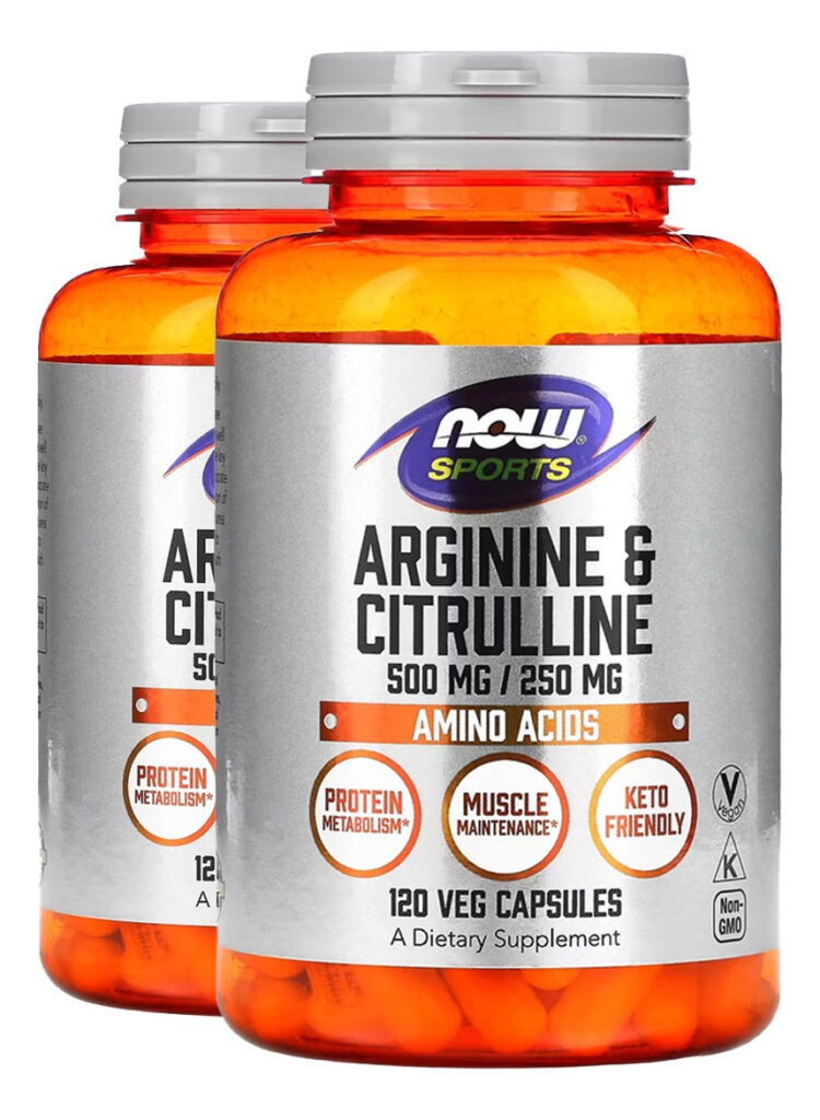 Arginina 500mg E Citrulina 120cáps Importado 2un Now Foods