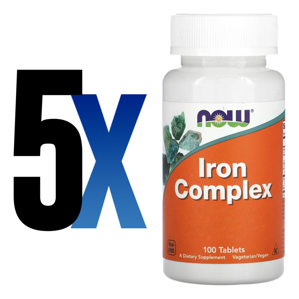 Complexo De Ferro Now Foods Iron 100 Tabls Importado 5un - Imagem 2