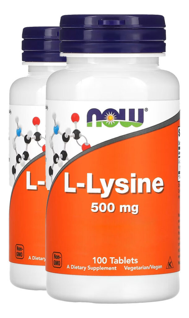 L-lisina 500 Mg 100 Tablets Importado 2un Now Foods