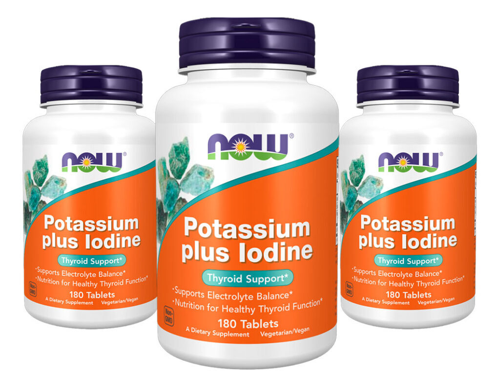 Potássio Plus Iodo Now Foods Potassium Plus 180tablts 3un