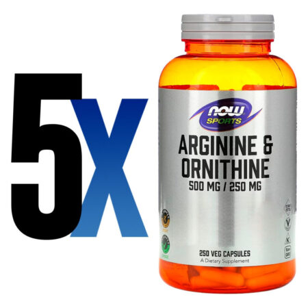 Arginina Ornitina 500mg/250mg 250cap Importado 5un Now Foods - Imagem 2
