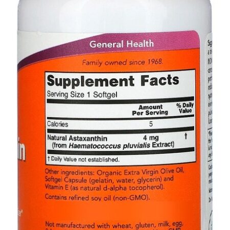Astaxantina 4mg Now Foods 90softgels 3un - Imagem 5