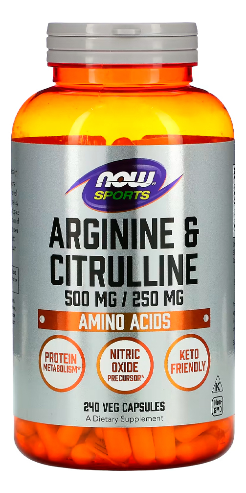 Arginine Citrulline 500/250mg Now Foods 240cap Importado