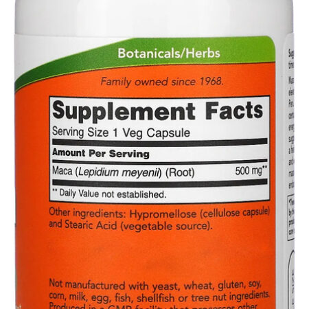 Now Foods Maca Peruana 500mg 100veg Capsulas - Imagem 2