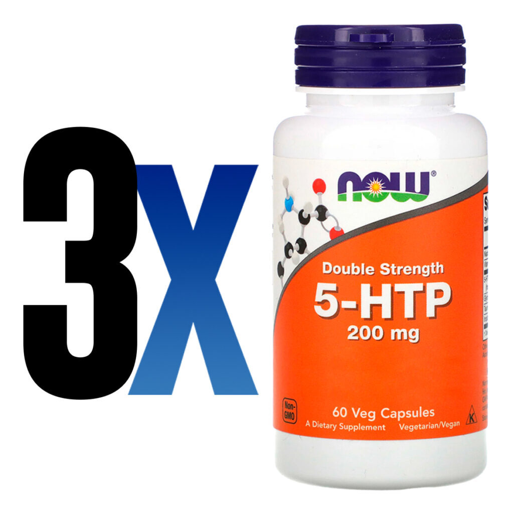 5htp 200mg Now Foods 5hidroxitriptofano 60cáps Importado 3un - Imagem 2