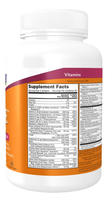 Multivitamínico Eve Mulheres Now Foods 90 Softgels Sabor Sem Sabor - Imagem 4