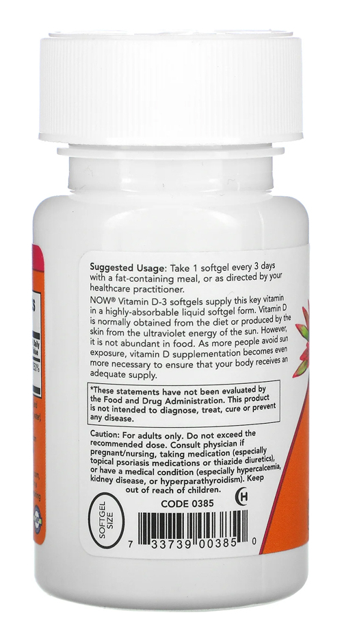 Now Foods Vitamina D3 250mcg Alta Potência 240 Softgels 5un - Imagem 5