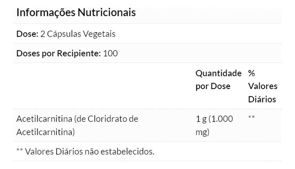 Acetil L-carnitina 500mg 200veg Caps Importado - Imagem 3
