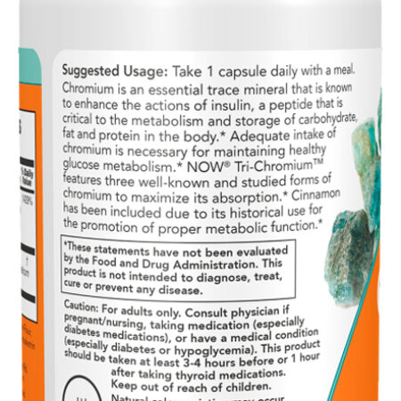 Tri-chromium 500mcg Now Foods C/canela 90 Caps Importado - Imagem 3