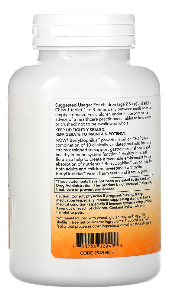 Berrydophilus Kids 120 Past Importado 2un Now Foods - Imagem 3
