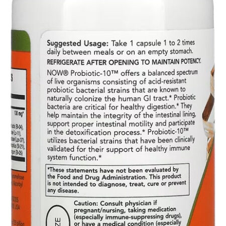 Probiotic-10 25 Billion 100 Veg Cáps Importado 2un Now Foods - Imagem 5