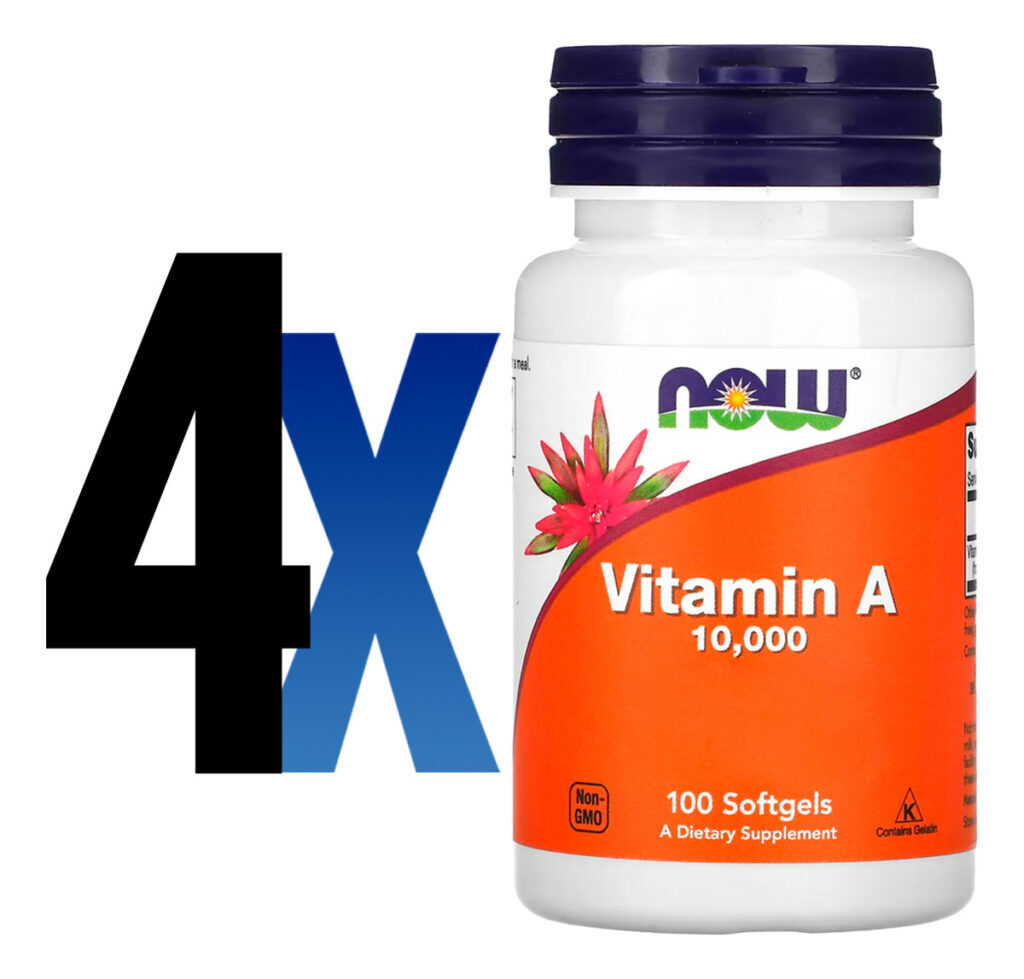 Vitamina A 10.000ui 100 Softgels Importado 4un Now Foods - Imagem 2
