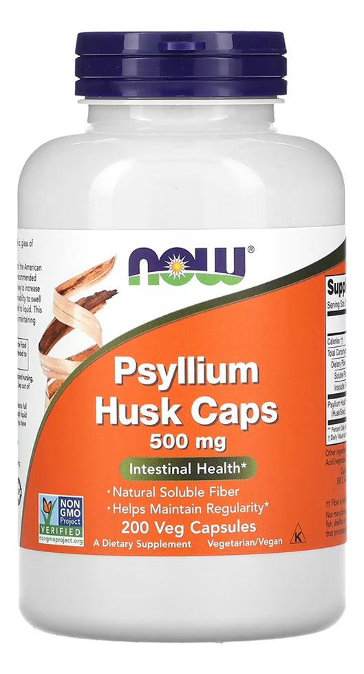 Fibra De Psyllium 500mg Now Foods Psyllium Husk 200veg Caps Sabor Sem Sabor