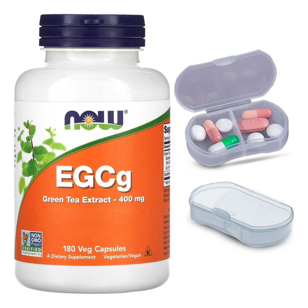 Extrato Chá Verde Egcg Now Foods 180cáps + Porta Cápsulas