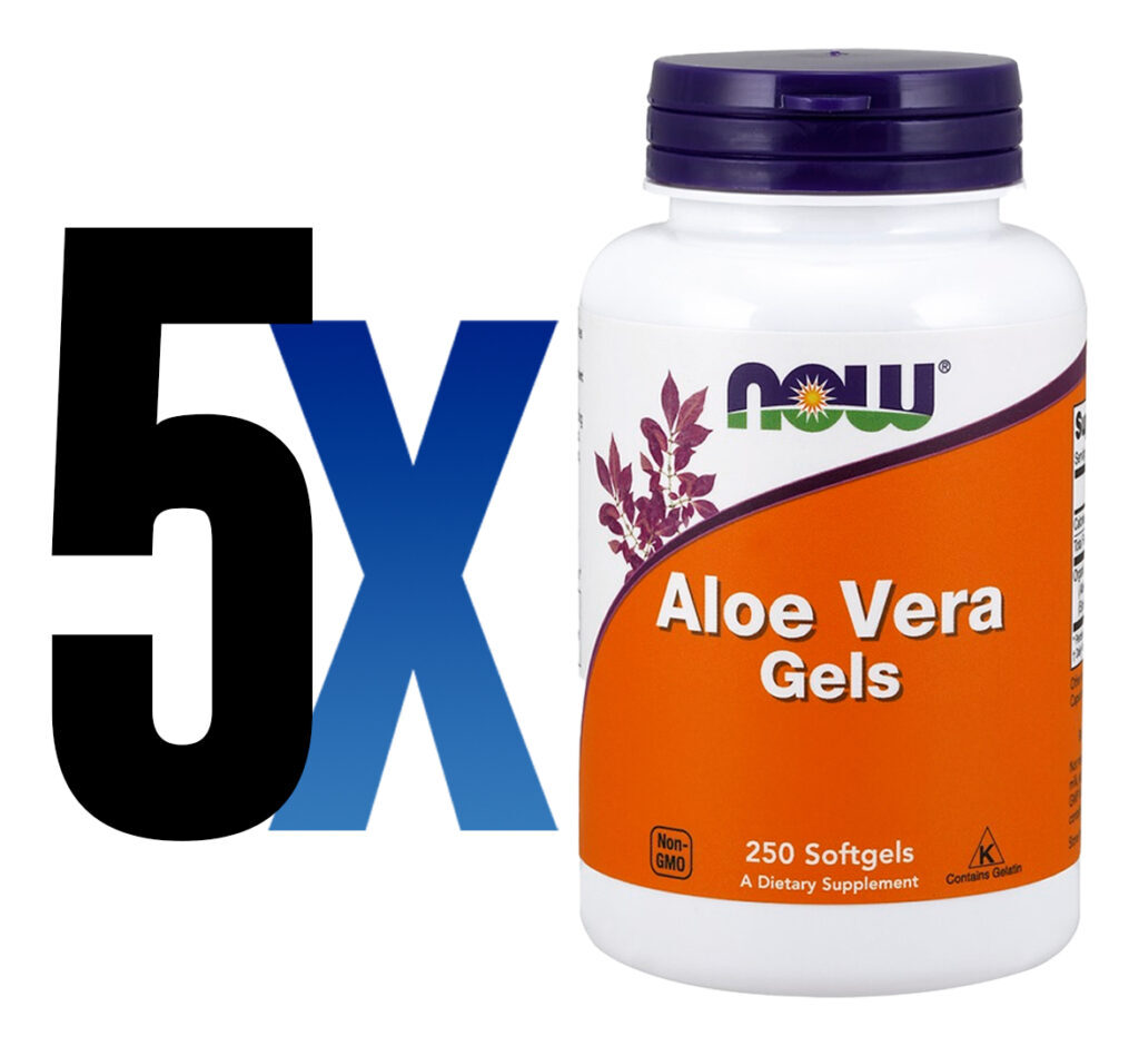 Aloe Vera 100mg Now Foods 250 Softgels Importado 5un - Imagem 2