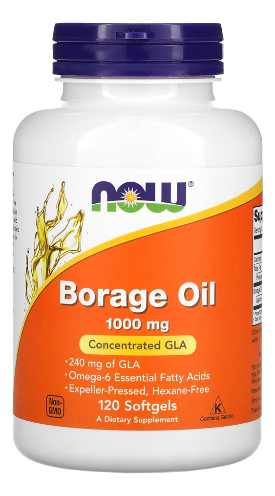 Óleo Borage 1000mg Now Foods Borragem 120soft Importado