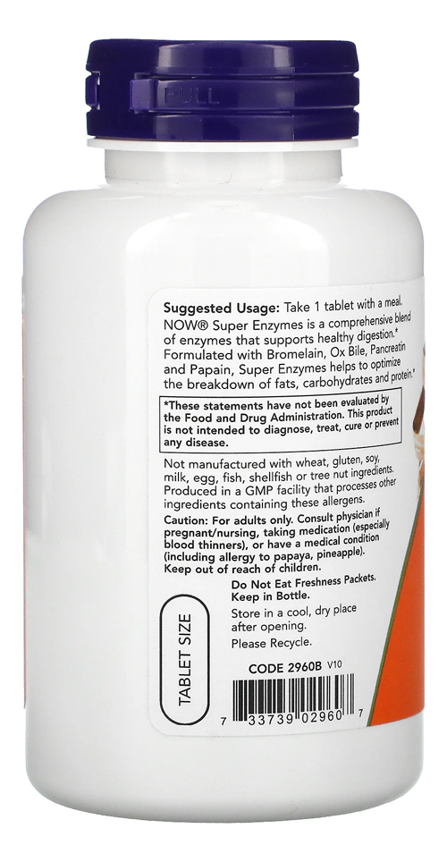 Now Foods Super Enzimas 90 Tab Distribuidor Autorizado - Imagem 3