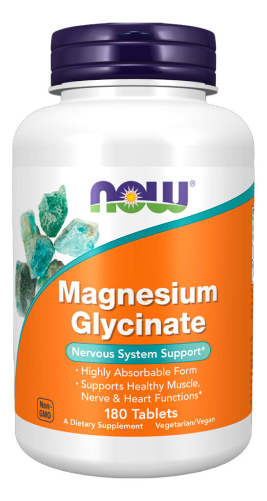 Glicinato Magnésio Now Foods 180 Tablets Importado