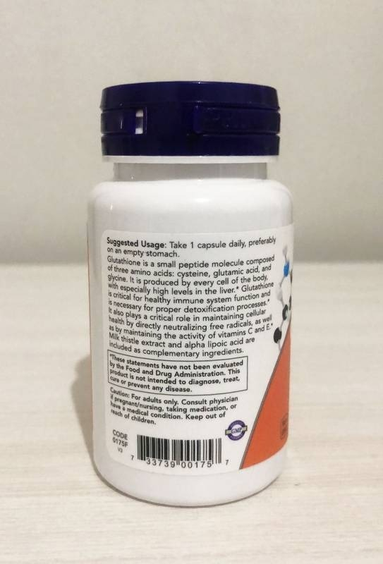 Glutationa 500mg Now Foods Glutathione 30 Veg Caps Sabor Without Flavor - Imagem 7