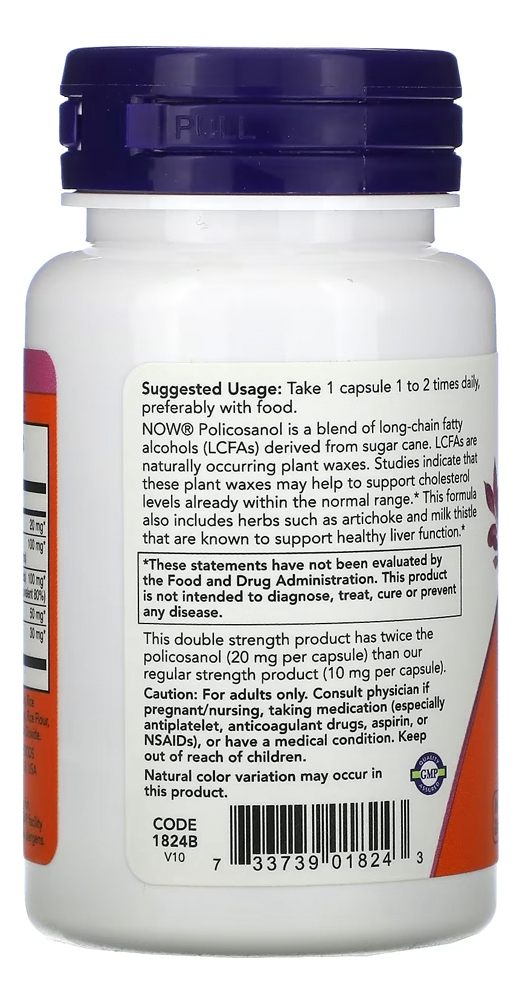 Policosanol 20mg Now Foods 90 Cápsulas Importado 5un - Imagem 4