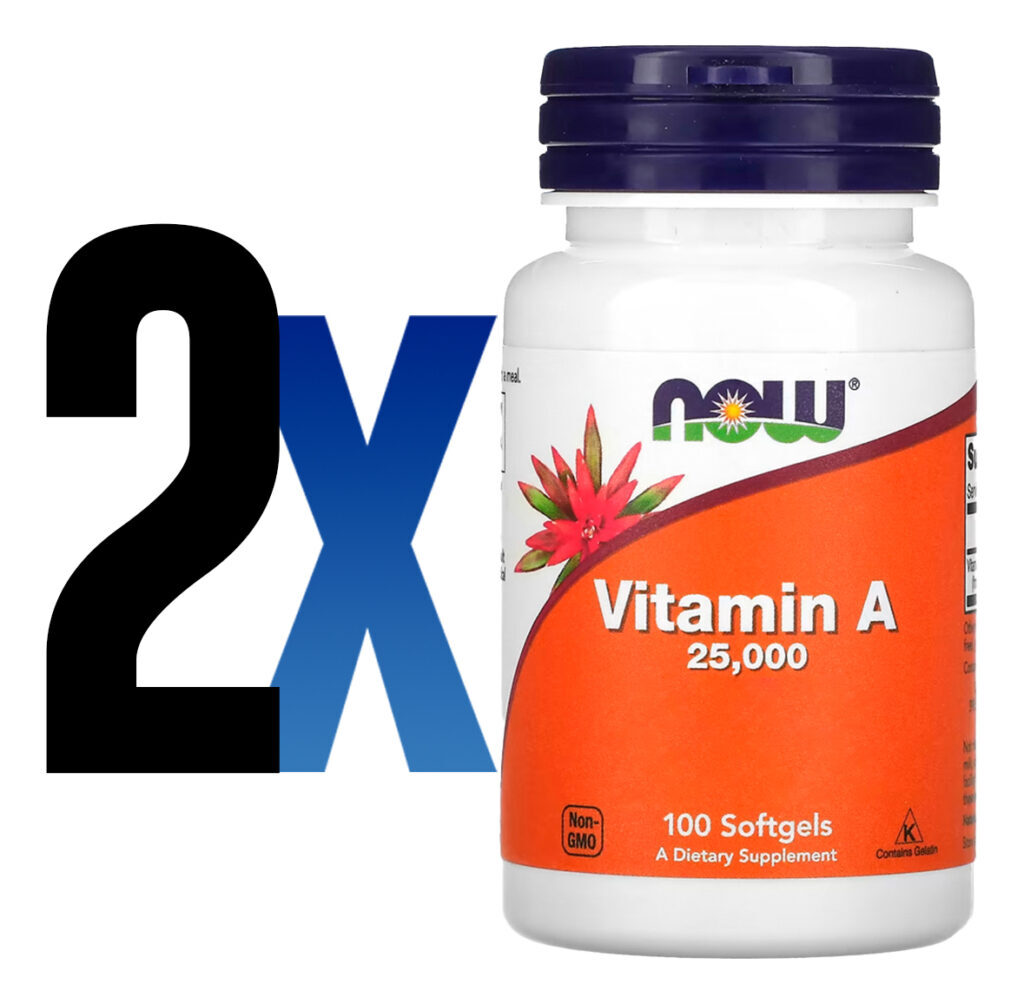 Vitamina A 7.500mcg 100 Softgels Importado 2un Now Foods - Imagem 2