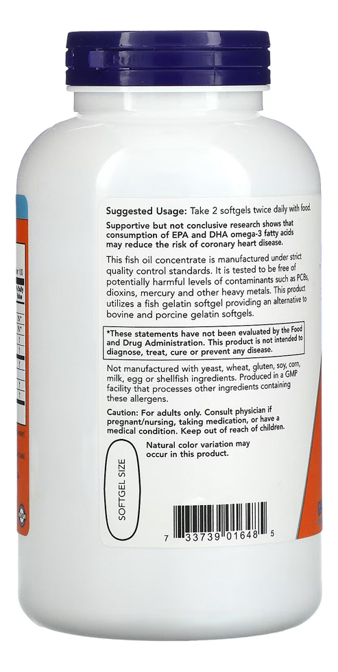 Ômega-3 1000mg Now Foods 180/120 200cáps Soft Importado 5un - Imagem 4