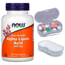 Ácido Alfa Lipóico 600mg Now Foods 120 Caps + Porta Cápsulas