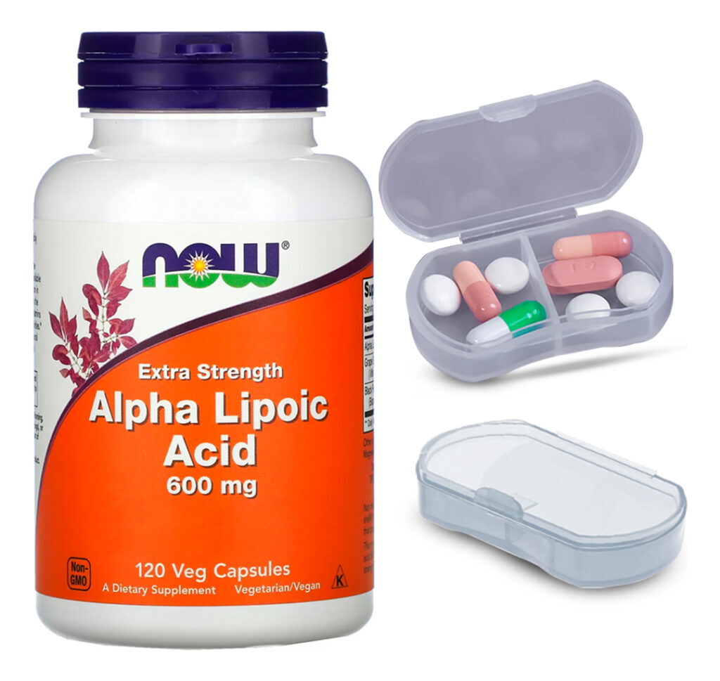 Ácido Alfa Lipóico 600mg Now Foods 120 Caps + Porta Cápsulas