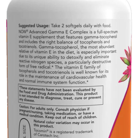Complexo Gama E Advanced Now Foods 120 Soft Importado 3un - Imagem 4