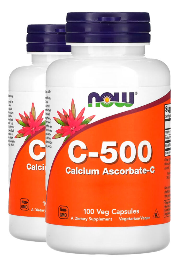 Vitamina C-500 C. Ascorbato-c 100cap Importado 2un Now Foods