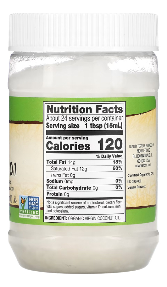 Óleo De Coco Virgem Now Foods 355ml 100% Puro +porta Cápsula - Imagem 2