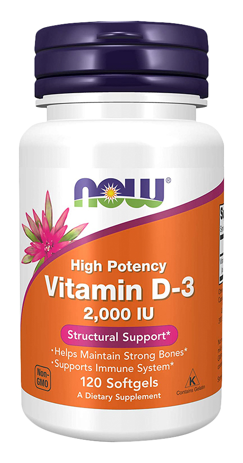 Vitamina D3 2000 Iu Alta Potência Now Foods 120softgls 2un - Imagem 3
