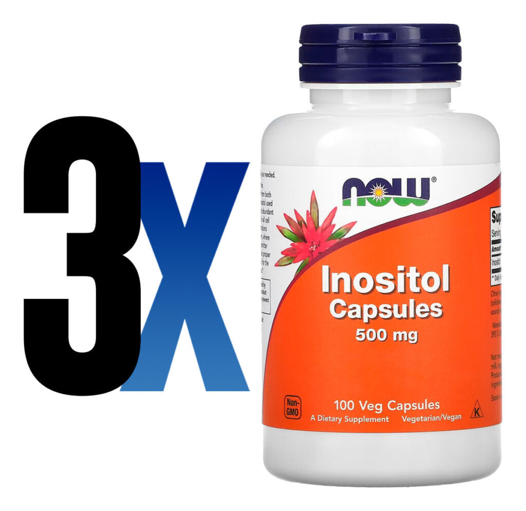 Inositol 500mg Now Foods 100 Veg Cápsulas Importado 3un - Imagem 2