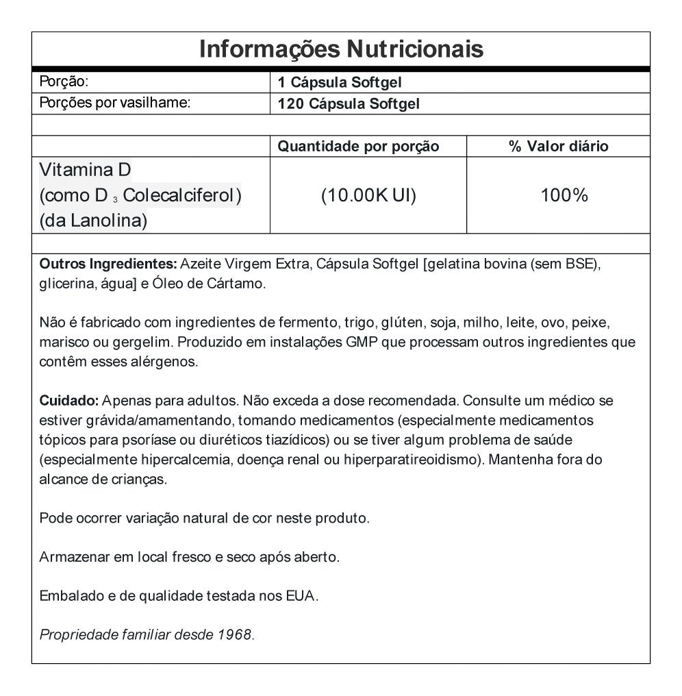 Vitamina D3 Now Foods 120 Softgels + Porta Cápsulas - Imagem 4