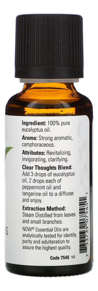 Óleo Eucalipto 30ml Globulus Now Foods Puro Importado 5un - Imagem 3