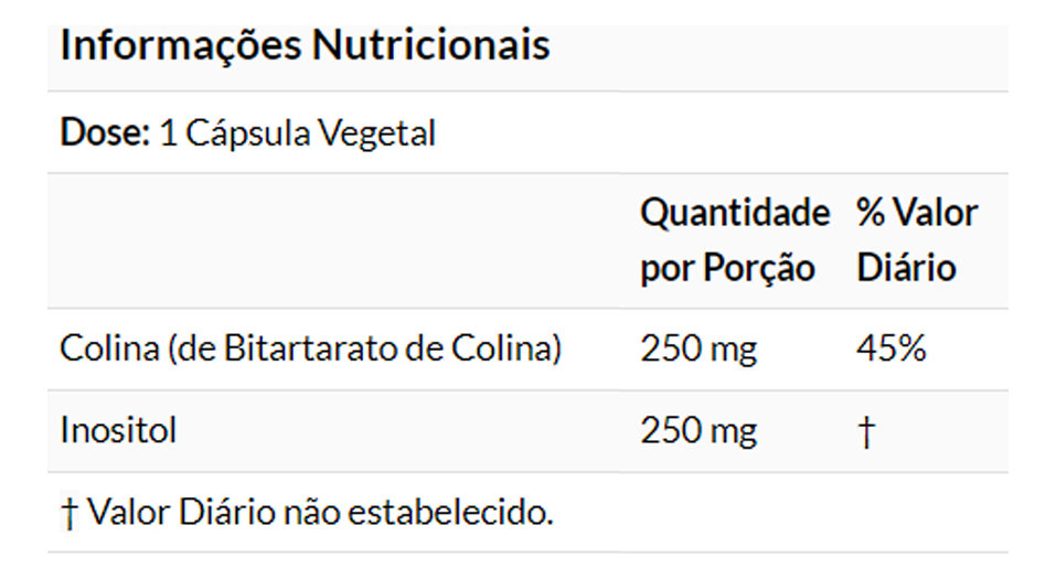 Colina E Inositol 250/250mg 100veg Caps Now Foods Sabor N/a - Imagem 2
